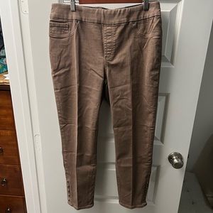 Chico’s Brown Jeggings with Button Details | Size 1.5P (US Size 10